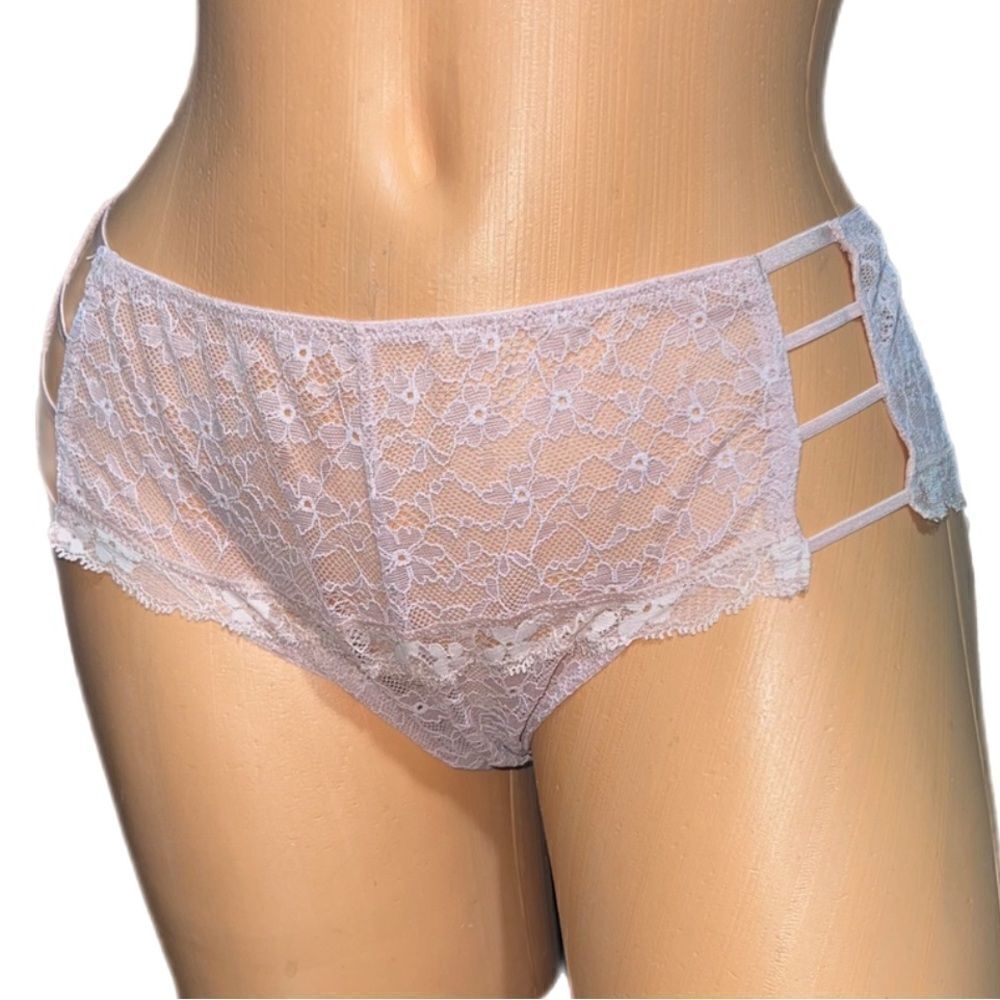 Victoria’s Secret Dream Angels Wide Side Lace Thong panty  demure pink Xl